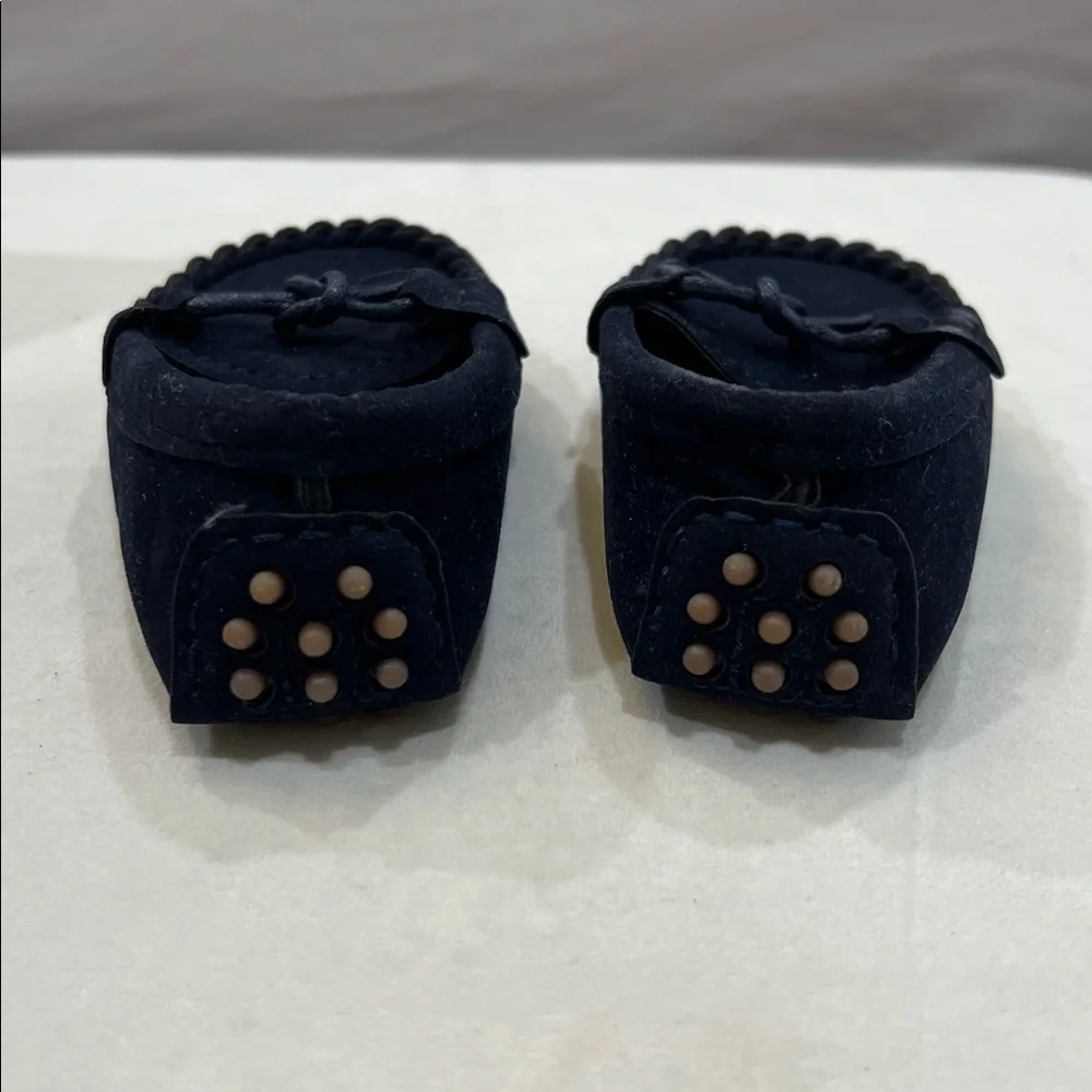 NWOT. Kids Navy Suede Moccasin Slip-On Shoes.